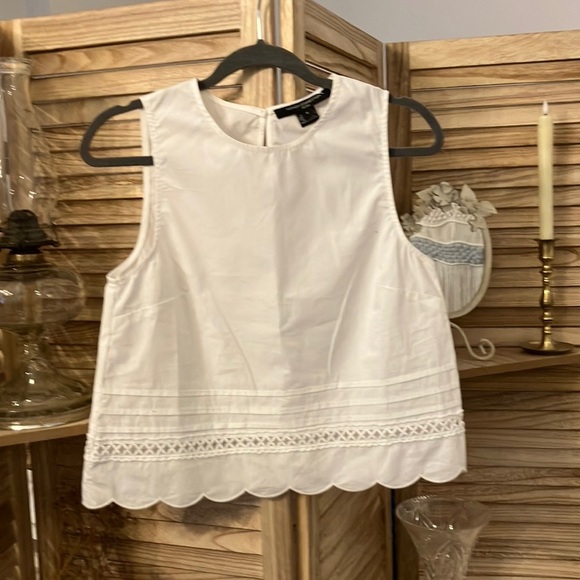 NWT French Connection White Boxy Tank Top 100% Cotton sz Small - Picture 1 of 5
